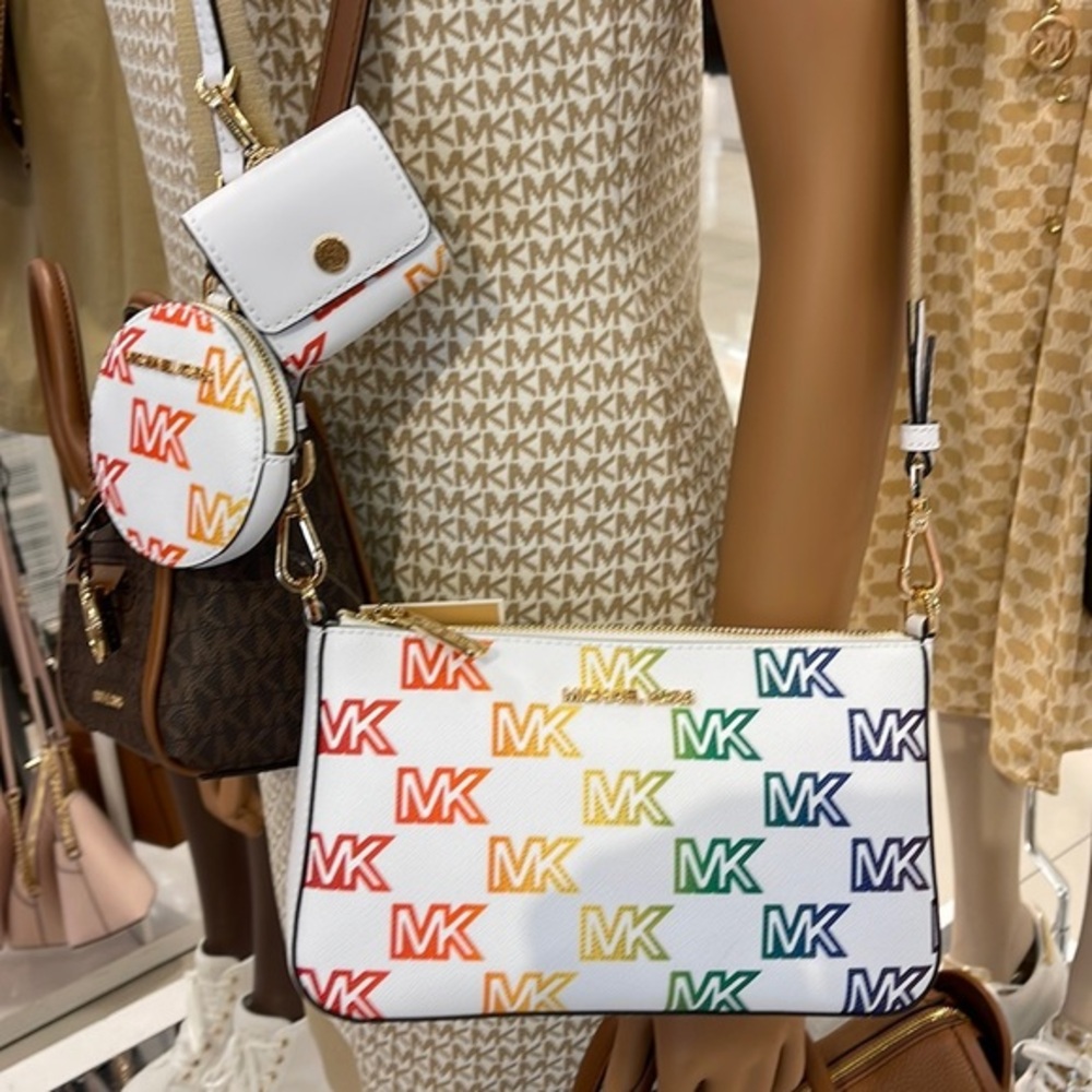 MICHAEL KORS JET SET TRAVEL SMALL SHOULDER CROSSBODY BAG WITH TECH ATTCH AIRPOD - Picture 2 of 16